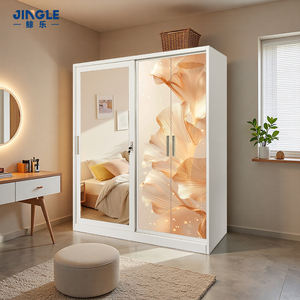 <span class=keywords><strong>Armadio</strong></span> in Acciaio Inossidabile con Stampa Colorata e Serratura, 3 <span class=keywords><strong>Ante</strong></span> <span class=keywords><strong>a</strong></span> Battente con <span class=keywords><strong>Specchio</strong></span> per Camera da Letto, Vendita all'Ingrosso - Product Image 2