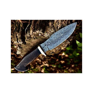 Couteau de chasse à lame damas personnalisable de haute qualité manche en bois en acier inoxydable meilleure qualité pour bricolage Camping OEM disponible - Product Image 3