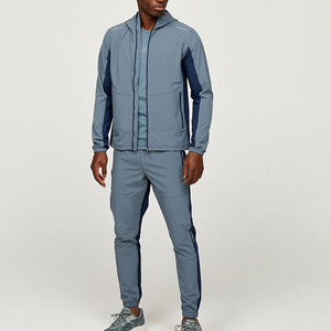 Vestes coupe-vent légères de haute qualité pour hommes, avec logo personnalisé, blocs de couleur, col montant, capuche, pour l'extérieur - Product Image 2