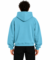 Tissus de luxe, fabrication italienne, sweat à capuche oversize pour homme, hiver, ODM, pièce confortable à superposer, jours froids, bleu moyen