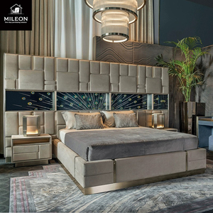<span class=keywords><strong>Letto</strong></span> Moderno Stile Villa con <span class=keywords><strong>Testiera</strong></span> Larga, Set di Mobili per Camera da <span class=keywords><strong>Letto</strong></span>, Lussuoso Rivestimento in <span class=keywords><strong>Tessuto</strong></span>, Personalizzazione per Hotel - Product Image 4