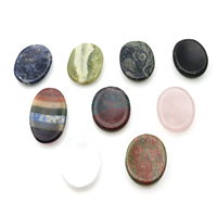 Pierre d'inquiétude en cristal de forme ovale pierre de pouce de guérison pierre d'inquiétude polie Quartz Rose améthyste cadeau pour le soulagement de l'anxiété