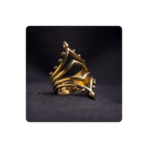 Vente en gros de bagues en laiton antique vintage de luxe pour femmes 37x8 MM bijoux en laiton en gros en acier inoxydable de haute qualité - Product Image 1