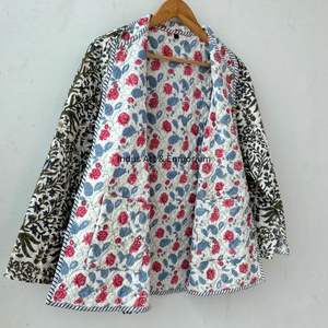 Chaqueta de algodón acolchada vintage hecha a mano Jaipuri Chaqueta de manga larga de algodón vintage - Product Image 5