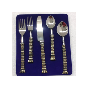 Stainless Steel Gold Finishing Flatware <b>Sets</b> with <b>Black</b> Resin Handle Hot Selling New Customized Utensils <b>Dinner</b> Ware - Product Image 2