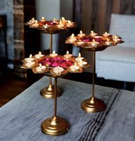 Bol Urli Diya en métal de style ange, plaqué or traditionnel, sculpté, en laiton, avec impression typographique en émail dur et couleur personnalisée