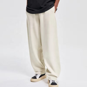 Manufacturer High Quality Pants Heavy <b>Weight</b> Polyester Cotton Baggy Grey Elastic Waist Wide Straight <b>Leg</b> Sweatpants for Men - Product Image 3