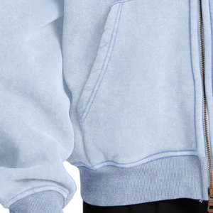 Sweat à capuche en coton mélangé délavé à l'acide, best-seller, pour homme, vêtements d'hiver personnalisés, manches longues, col à capuche, design uni - Product Image 3