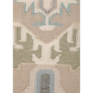 Tapis en laine tissée plate à motif médaillon beige Aqua Foam 6x9 pieds pour la décoration intérieure, nettoyage localisé ADWL-23005 - Product Image 3
