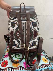 New Jacquard Leather Handmade Backpack Real Leather Rucksack Unisex <b>Multi</b> Uses New Design <b>Bag</b> Wholesale Bulk Product - Product Image 3