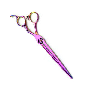 Ciseaux de toilettage pour animaux de compagnie de couleur titane 7 "ciseaux de toilettage de coupe de cheveux de chat en acier inoxydable allemand avec vis fantaisie - Product Image 3