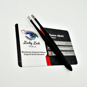 แหนบคิ้วสแตนเลสกันไฟฟ้าสถิตย์แหนบถอนขนคิ้วสีดำแบบปรับแต่งได้ - Product Image 3