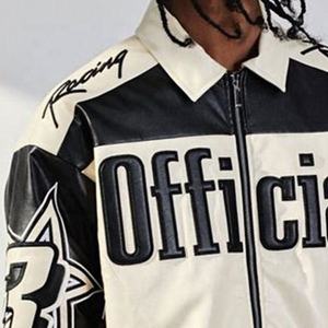 Chaqueta Corta de Motociclista con Bordado Personalizado OEM 2025, Chaqueta de Cuero PU para Hombre, Estilo Urbano, para Carreras - Product Image 6