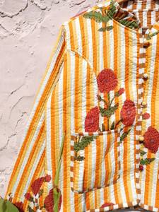 Chaquetas Kantha de seda de algodón Premium indio lujosa moda acolchada para mujer tradicional bordado a mano acolchado - Product Image 3