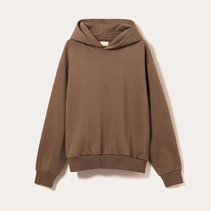 เสื้อฮู้ดผู้หญิงบ็อกซี่ผ้าฝ้าย100% พิมพ์ลายกำหนดเองโลโก้ด้านหน้าสวมใส่สบายอบอุ่นในฤดูหนาว - Product Image 6