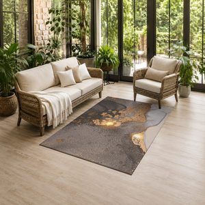 RUGS DEPOT LXDP-0208 Wholesale Terracotta Gold Traditional Oriental Digital Printed Machine Washable Chenille Area Rug Non <b>Slip</b> - Product Image 6