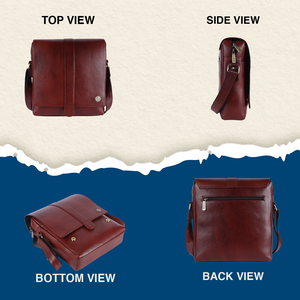 Sac à bandoulière un côté en cuir véritable pour hommes avec sangle réglable Style tendance Garantie 1 an - Product Image 3