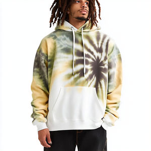 Sudadera con Capucha Tie Dye de Invierno para Hombre de Alta Calidad con Impresión Digital y Logotipo Personalizado en la Parte Delantera, 100% Algodón Orgánico, Mezcla de Algodón Básico - Product Image 4