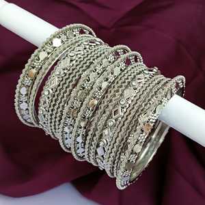 Indian Fashion Jewellery Supplier Ethnic Boho Vintage Antique Oxidized Crystal Wedding <b>Bracelet</b> Bangles Jewelry Set <b>for</b> <b>Women</b> - Product Image 3