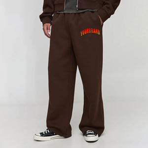 กางเกงผ้าฝ้าย100% ขายาวสำหรับผู้ชายสีทึบโอเวอร์ไซส์ใส่สบายสีพื้นซักได้ตามต้องการ - Product Image 4