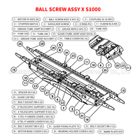 Ball Screw Assy X S1000 Brother S1000-X-axis Ball Screw, Ball Screw untuk Suku Cadang Brother Drill Tap Center