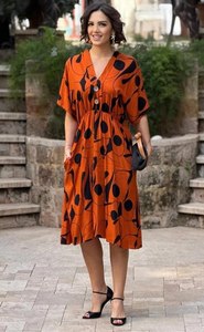 Ropa de Mujer al por Mayor, Elegante, con Estampado Abstracto, de Longitud Media, Cómoda para Uso Diario, Silueta Relajada, Colección Vacaciones - Product Image 2