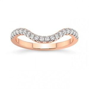 แหวนเพชรโค้งมนประณีต เพชรเลี้ยงในห้องปฏิบัติการ 0.25 กะรัต น้ำหนักรวม 14K ทองคำแท้ สี FG ความสะอาดระดับ VS เพชร 20 เม็ด โค้งมนอย่างอ่อนโยน สวมใส่สบาย - Product Image 3