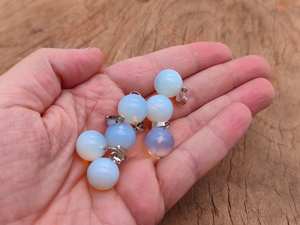 Opalite bola de cristal colgante bola encanto con latón cristal redondo bola colgante joyería hacer curación cristal 925 plata esterlina - Product Image 3