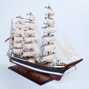 Modelo de barco de madera Sedov pintado a mano con velas curvas, decoración artesanal para el hogar, letrero de pared, caja de madera, regalo para entusiastas de la náutica - Product Image 6