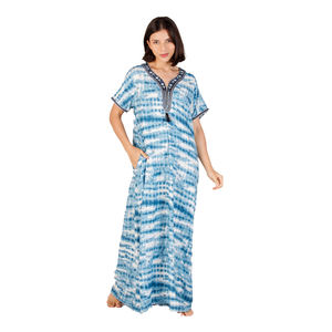 Top vente rayonne femmes longue robe de nuit bonne qualité vêtements de nuit pour un usage domestique large Options de couleur pour l'été - Product Image 1