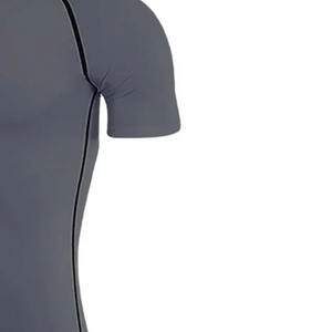 Camisas de compresión de alta calidad de color gris para hombres, buenas cosas, cómodas para gimnasio y deportes, fabricación por Fit Front Industry - Product Image 2