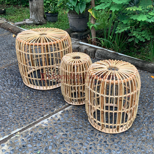 Wholesale Traditional 3-Piece Natural Rattan <b>Console</b>/Side <b>Table</b> Set Garden Furniture for Home Living Outdoor Hotels Living Rooms - Product Image 1