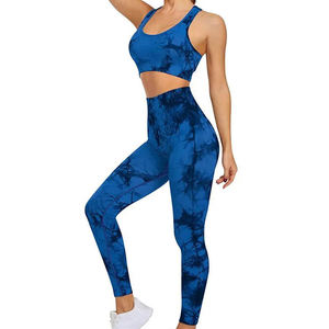 Workout Sets for Women Cross Back Sports Bra High Waist <b>Leggings</b> 2 Piece Gym Yoga Outfits Workout Clothes Sets - Product Image 3