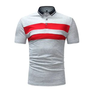 Polo estampado de algodón orgánico ligero para hombre, camisa de manga corta de punto con botones de cuarto, ropa deportiva informal de verano para tenis de golf - Product Image 4