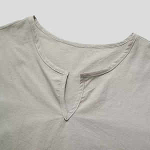 Collection printemps-été pour hommes haute qualité 100% coton col en V manches longues T-shirt pantalon costume imprimé deux pièces ensembles - Product Image 3