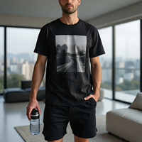 Ensemble de jogging pour hommes grande taille, shorts et t-shirts d'été, écologiques, séchage rapide, respirants