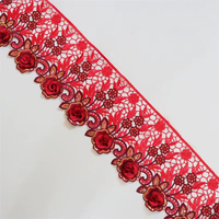 Foulard large pour femme de 15 cm avec bordure en sequins métalliques et broderie florale, idéal pour vêtements et accessoires