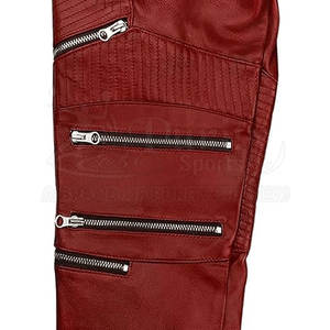 Pantalons en cuir pour hommes de dernière conception de qualité supérieure Vente en gros de pantalons en cuir pour hommes avec votre propre logo - Product Image 5