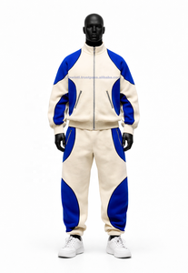 Ensemble de survêtement d'hiver respirant personnalisé pour homme, en polyester/coton tricoté 300g, avec veste coupe-vent à capuche et pantalon de jogging - Product Image 6