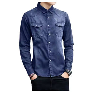 Chemise en jean classique décontractée pour homme, coupe ajustée, 100 % coton, infroissable, respirante, douce, élégante, manches boutonnées, durable, pour tous les jours - Product Image 3