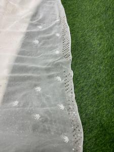 Pur Georgette Lucknowi Chikan Saree Mukesh Katdana Perle Travail Viscose Traditionnel Partie Porter Dyeble Blouse Indien Pakistanais - Product Image 4