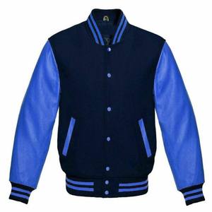 Chaqueta Versity 2026 para Hombre, Ajustada, Azul, con Bordado Decorativo y Cremallera, Chaqueta de Invierno - Product Image 1