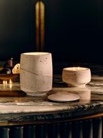 Support de bougie en marbre au design moderne, illustrations sérigraphiées, imperméable, écologique, décoration artisanale pour la table de Noël