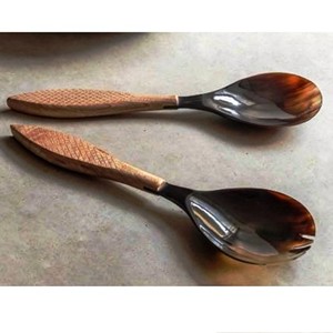 Accesorios para Manualidades, Juego de Servidores de Ensalada Recubiertos de Resina, Ecológicos, Aptos para Lavavajillas, Utensilios para Ensalada, Cocina Moderna, 11 Pulgadas - Product Image 5