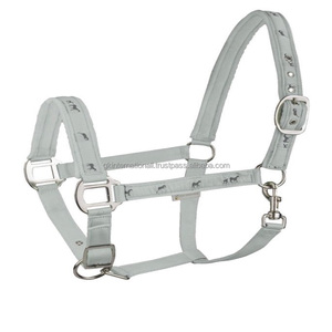 Customized Lining Double Stitched Nylon Horse <b>Halter</b> in Many Colors Adjustable <b>Halter</b> with Nickel Plated Solid Buckle and Rings - Product Image 4