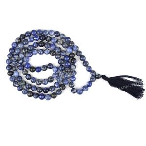 สร้อยคอคริสตัลมาลาลูกปัดกลมขนาด 8 มม. 108 เม็ด AAA โซดาไลท์ - Product Image 4
