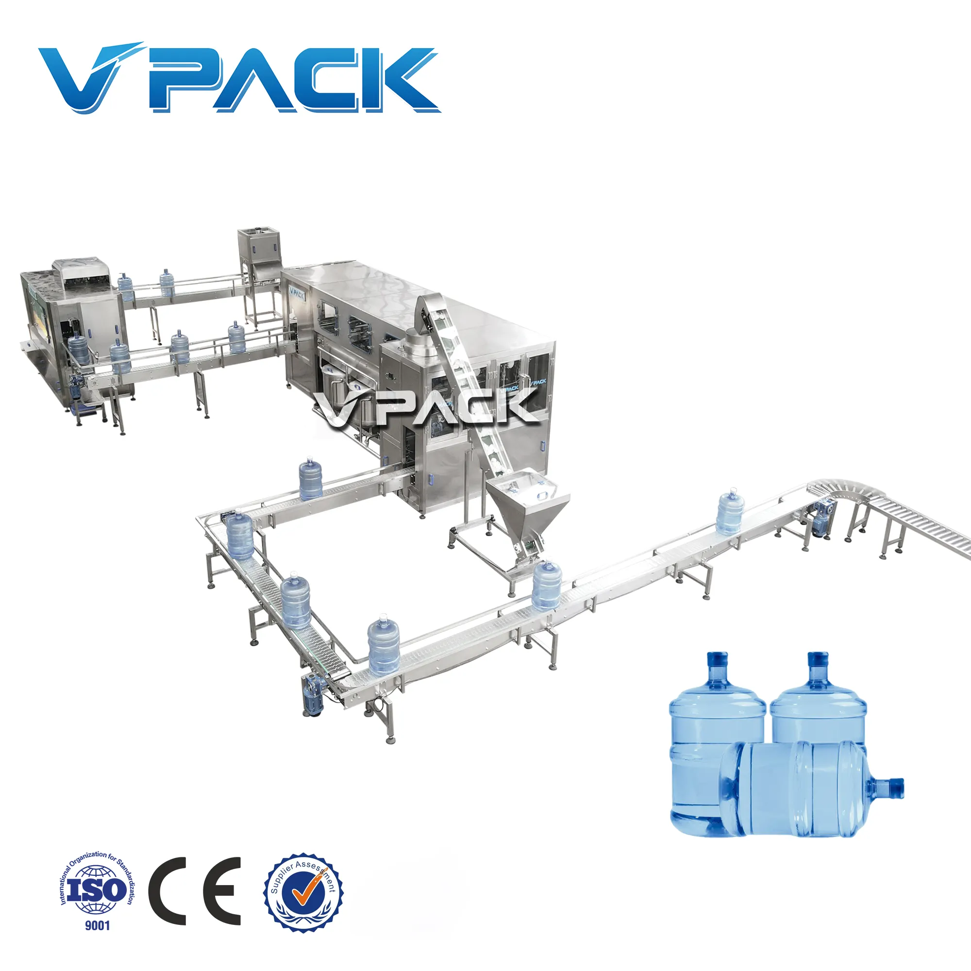 Automatic mineral water 5-20 Liters barrel washing filling capping machine/Unplug old cover/inner flush pre-wash