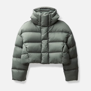 เสื้อแจ็คเก็ตพัฟเฟอร์บุผ้าฝ้ายคุณภาพสูงสำหรับผู้ชาย แบบมีฮู้ด ซิป คอตั้ง ปักโลโก้ด้านหน้า เหมาะสำหรับฤดูหนาว - Product Image 3