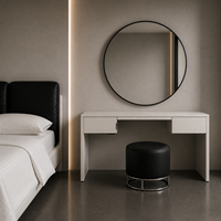 Solution de mobilier de chambre moderne sur mesure : Lit moelleux, Armoire, Matelas, Table de chevet, Coiffeuse, Panneau mural