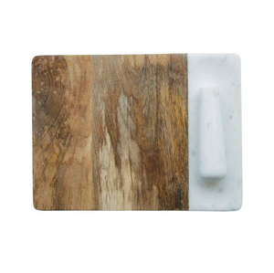 Tabla de Cortar Cuadrada de Madera y Mármol, Elegante Tabla de Cortar para Cocina, Apta para Lavavajillas, Tabla de Quesos de Alta Calidad en Oferta - Product Image 1